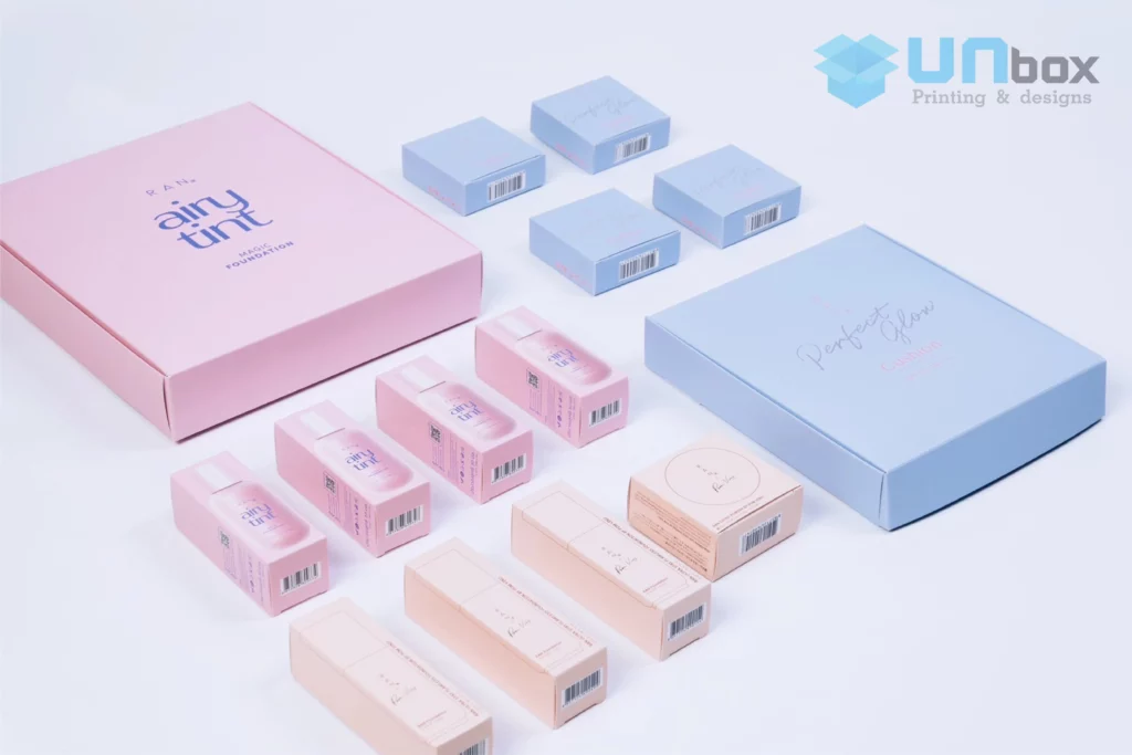 ตัวอย่างงานกล่องเครื่องสำอางที่ผลิตโดยโรงพิมพ์ UNBOX